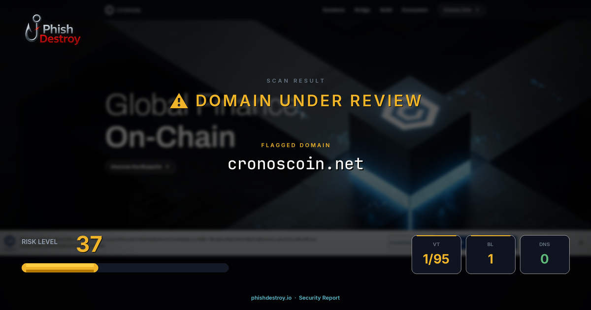 cronoscoin.net phishing report — threat analysis by PhishDestroy