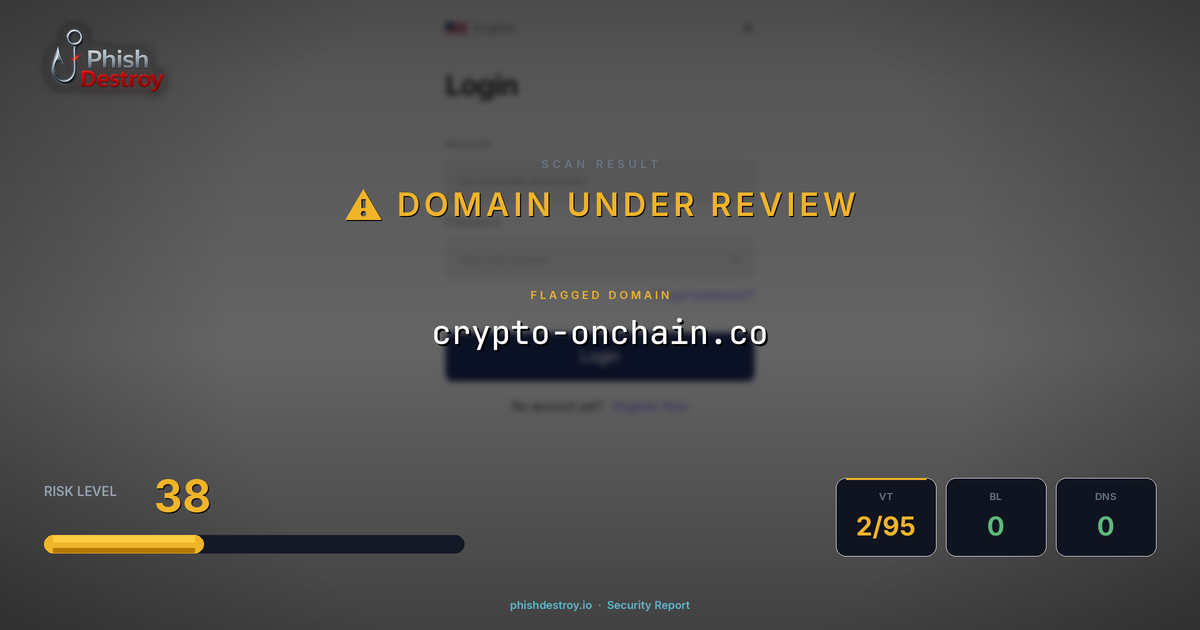 crypto-onchain.co phishing report — threat analysis by PhishDestroy
