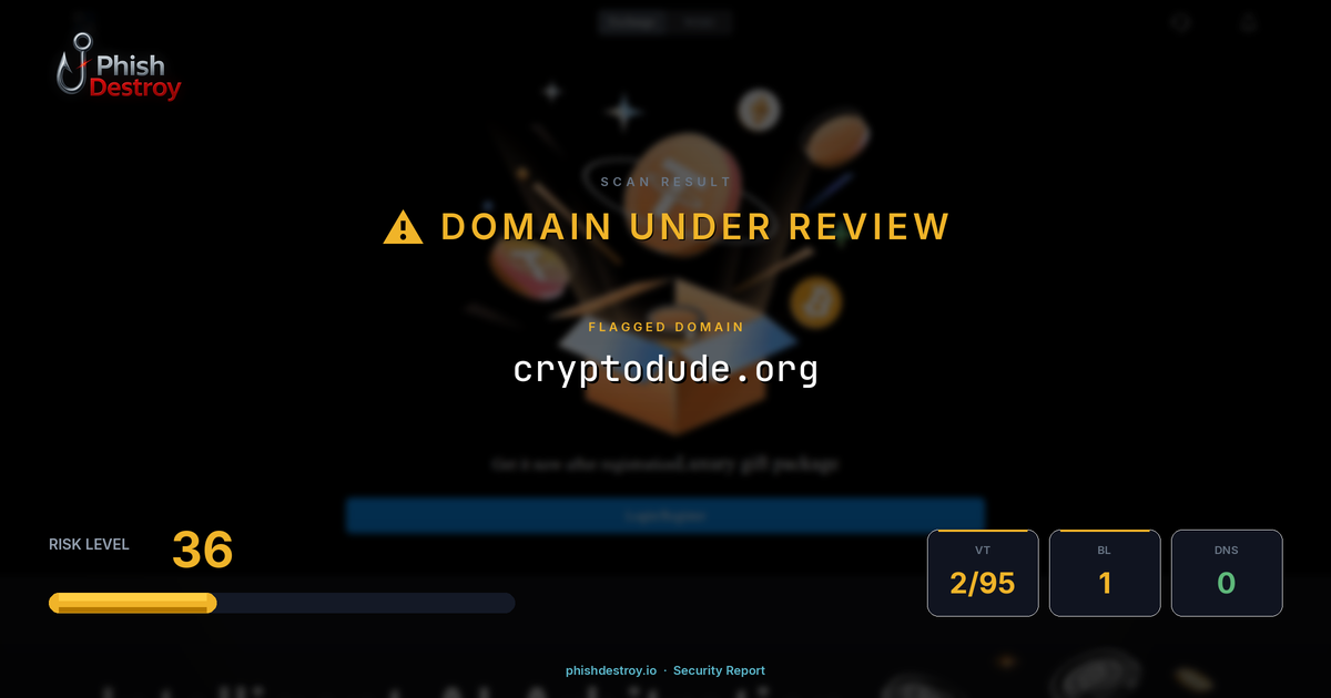 cryptodude.org phishing report — threat analysis by PhishDestroy