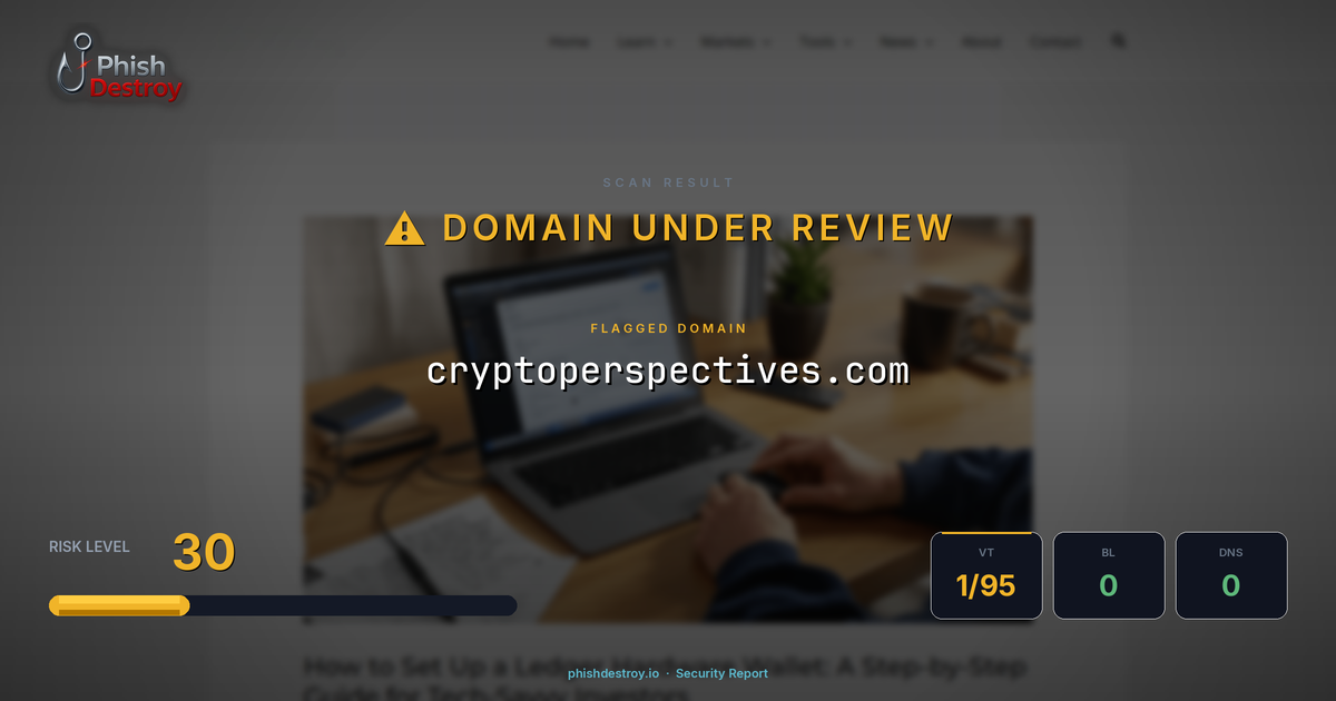 cryptoperspectives.com phishing report — threat analysis by PhishDestroy