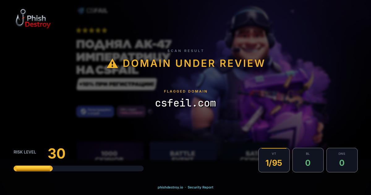 csfeil.com phishing report — threat analysis by PhishDestroy