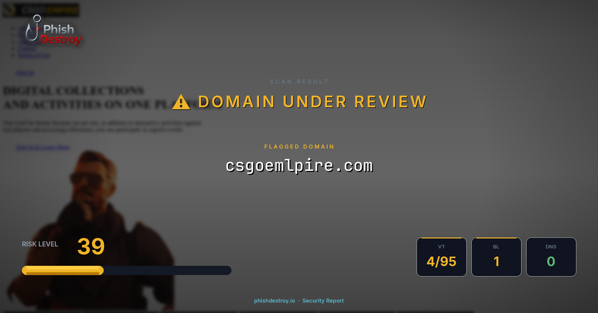 csgoemlpire.com phishing report — threat analysis by PhishDestroy