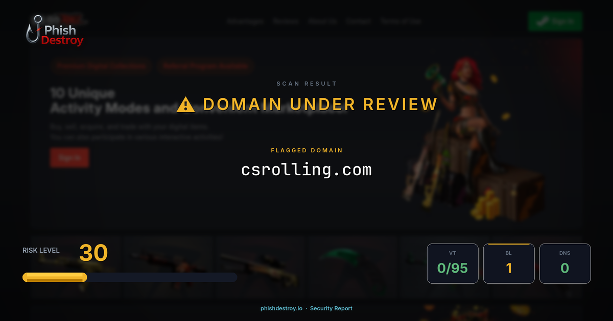 csrolling.com phishing report — threat analysis by PhishDestroy
