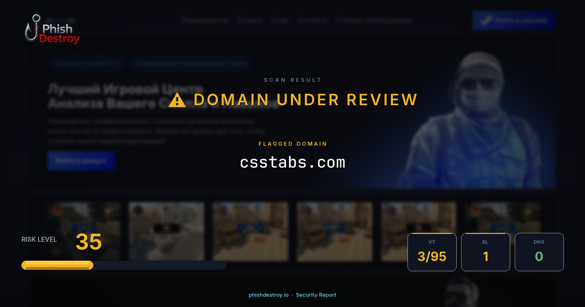 csstabs.com phishing report — threat analysis by PhishDestroy