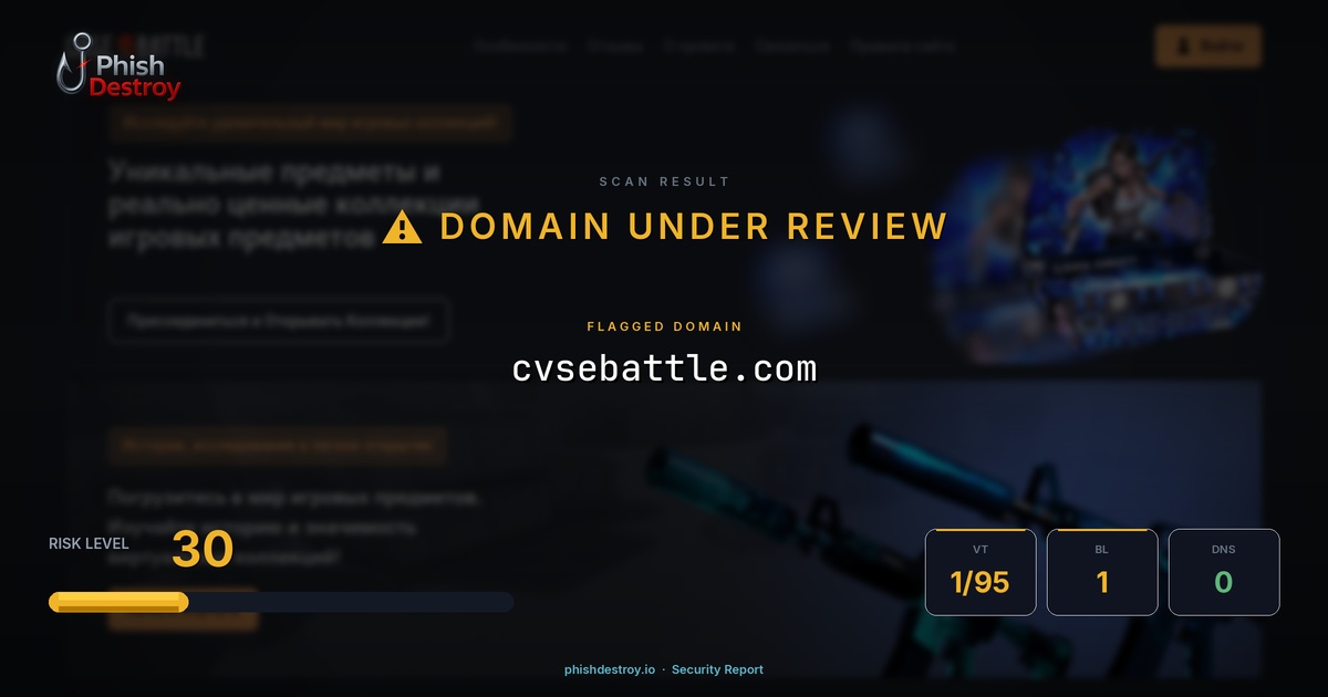 cvsebattle.com phishing report — threat analysis by PhishDestroy