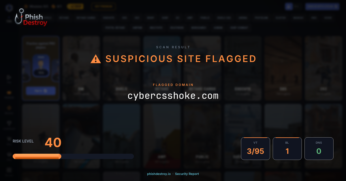 cybercsshoke.com phishing report — threat analysis by PhishDestroy