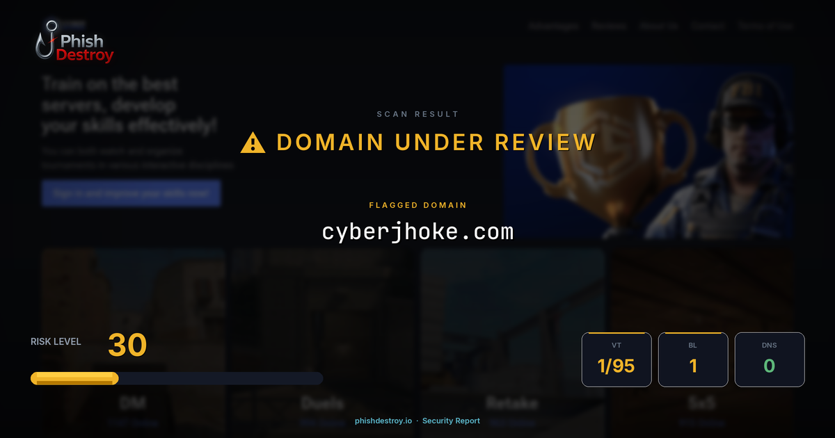 cyberjhoke.com phishing report — threat analysis by PhishDestroy