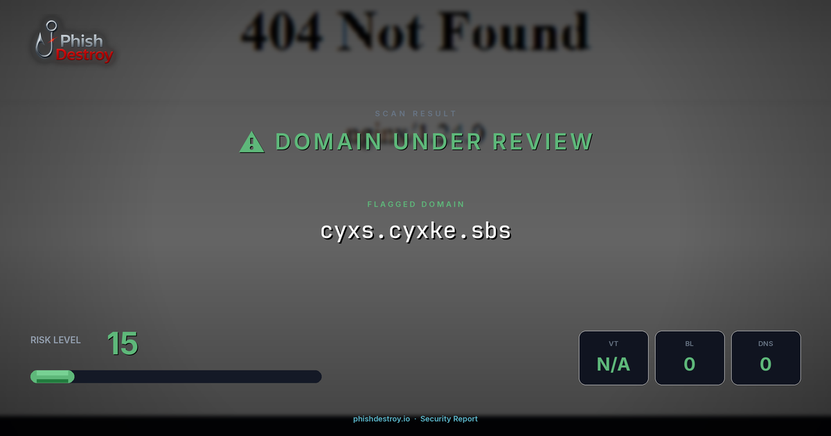 cyxs.cyxke.sbs phishing report — threat analysis by PhishDestroy