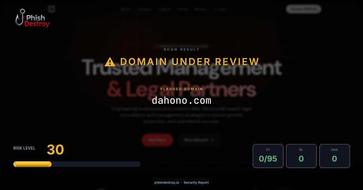 dahono.com phishing report — threat analysis by PhishDestroy