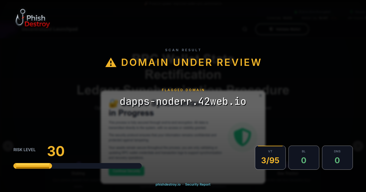 dapps-noderr.42web.io phishing report — threat analysis by PhishDestroy