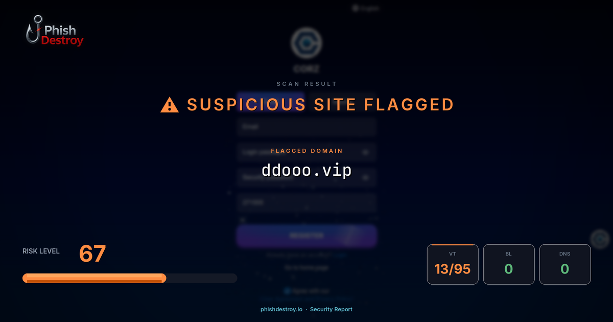 ddooo.vip phishing report — threat analysis by PhishDestroy