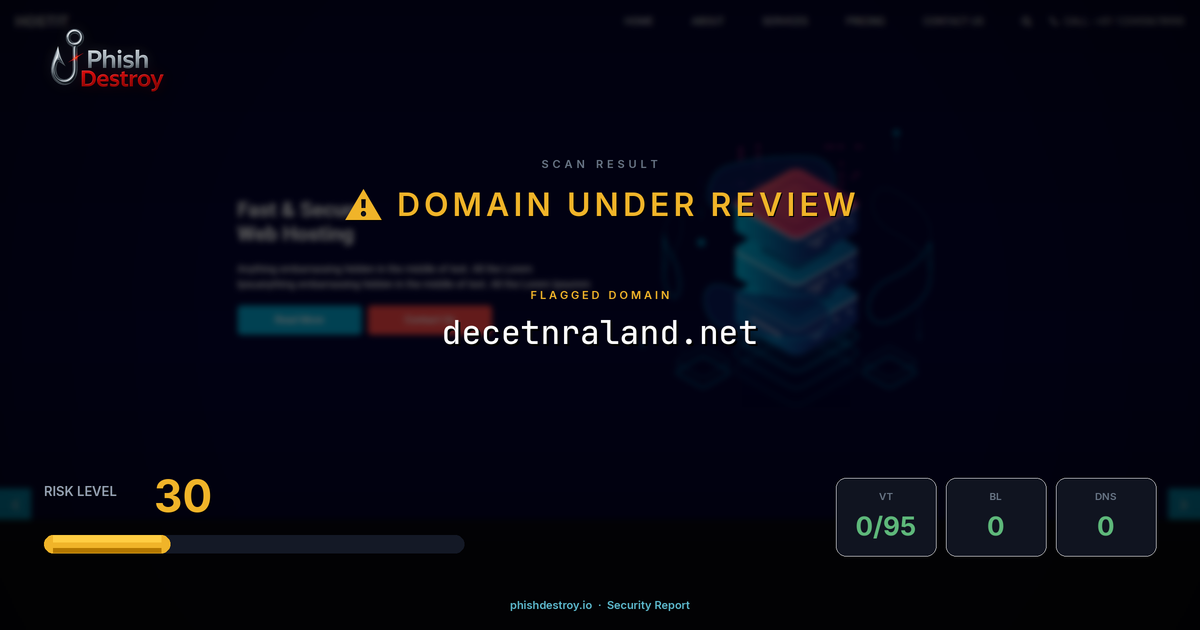 decetnraland.net phishing report — threat analysis by PhishDestroy