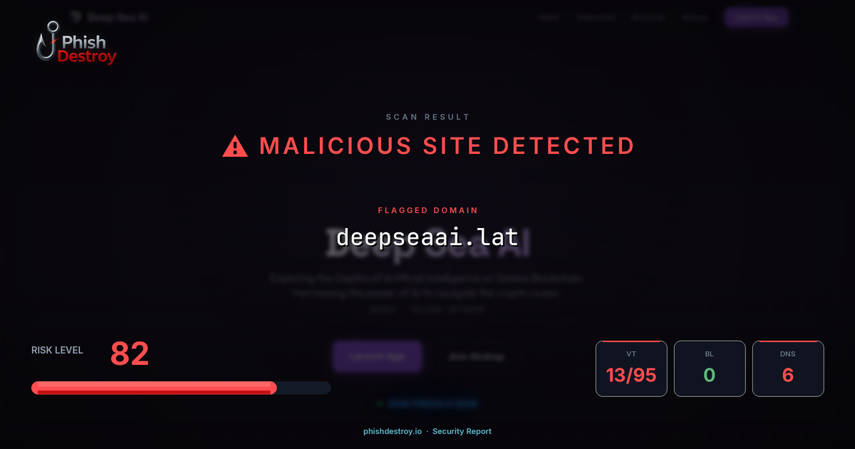 deepseaai.lat phishing report — threat analysis by PhishDestroy
