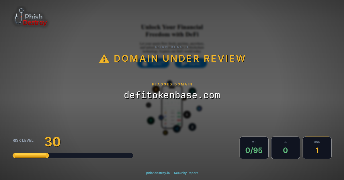 defitokenbase.com phishing report — threat analysis by PhishDestroy
