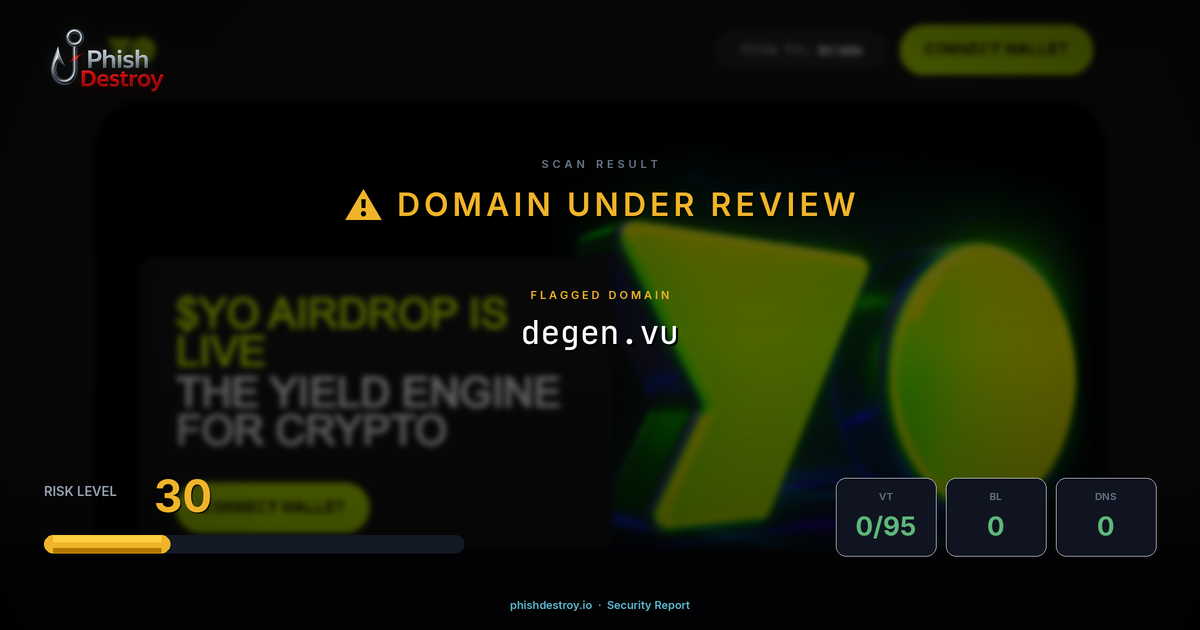 degen.vu phishing report — threat analysis by PhishDestroy