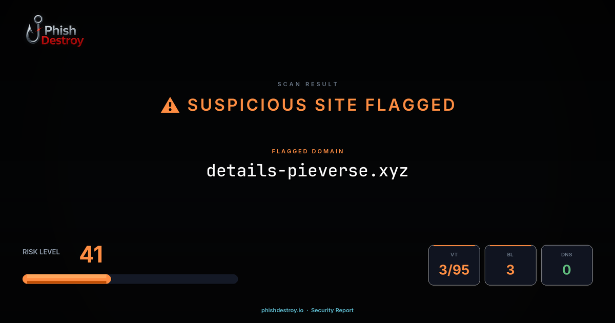 details-pieverse.xyz phishing report — threat analysis by PhishDestroy