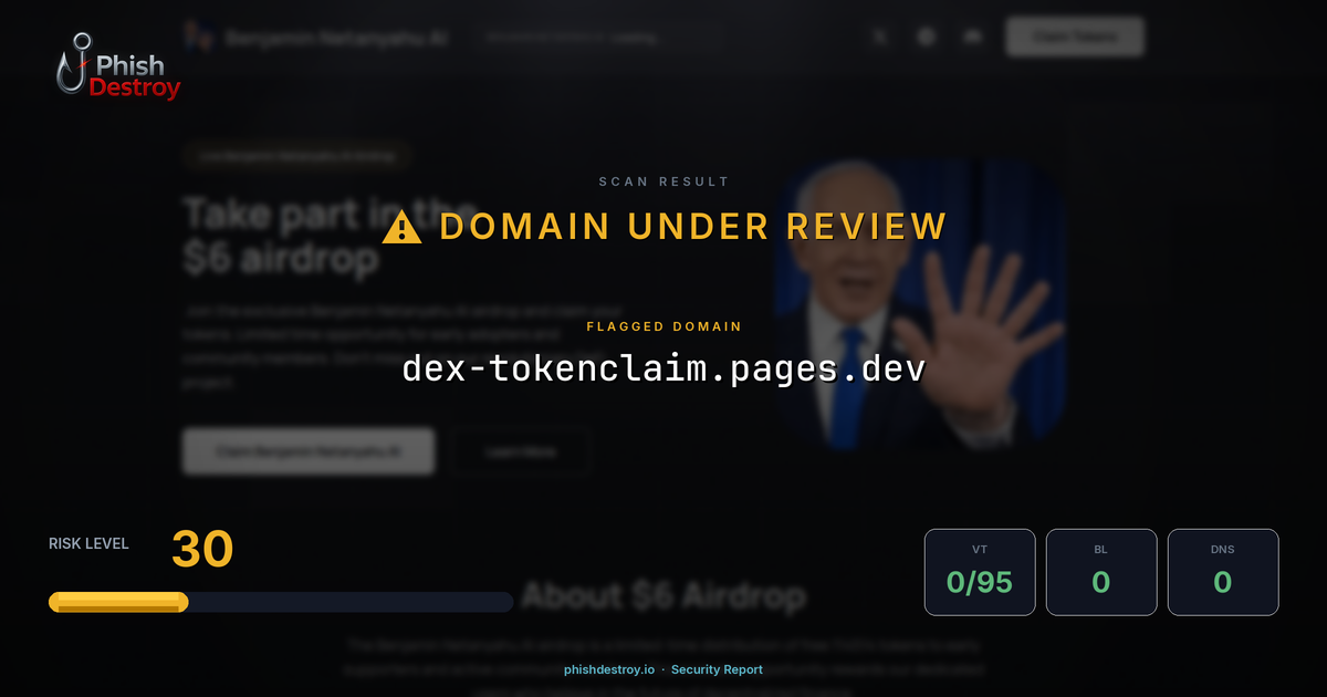 dex-tokenclaim.pages.dev phishing report — threat analysis by PhishDestroy