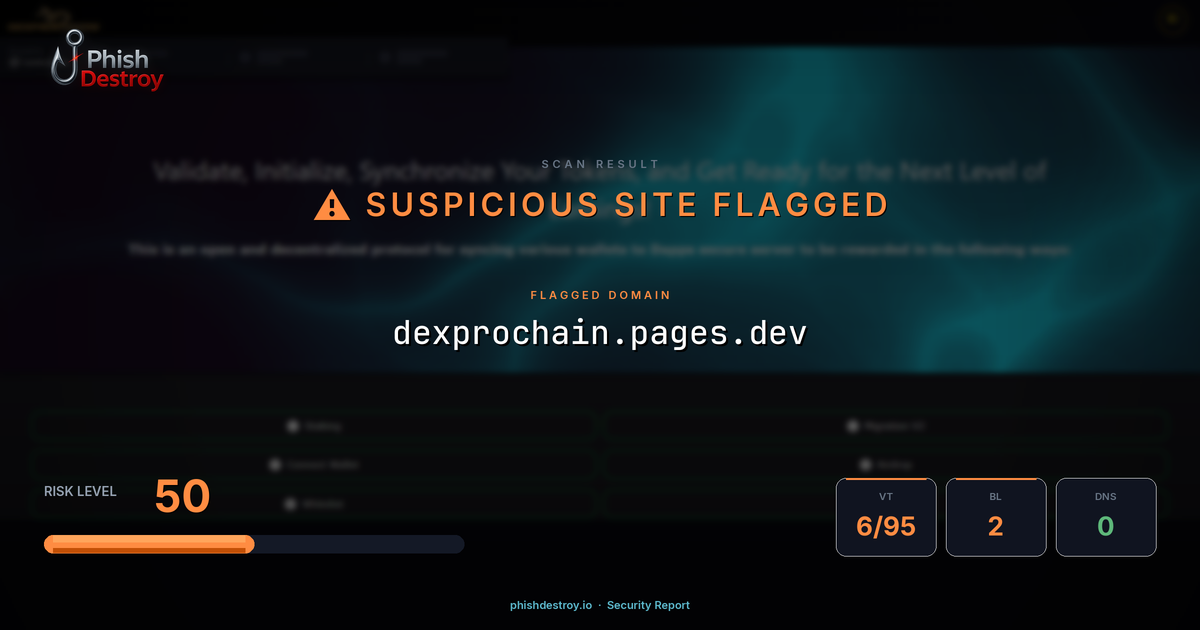 dexprochain.pages.dev phishing report — threat analysis by PhishDestroy