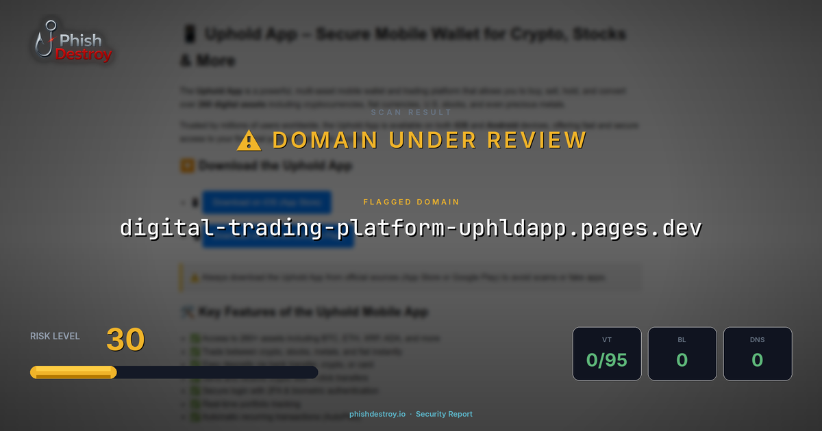 digital-trading-platform-uphldapp.pages.dev phishing report — threat analysis by PhishDestroy