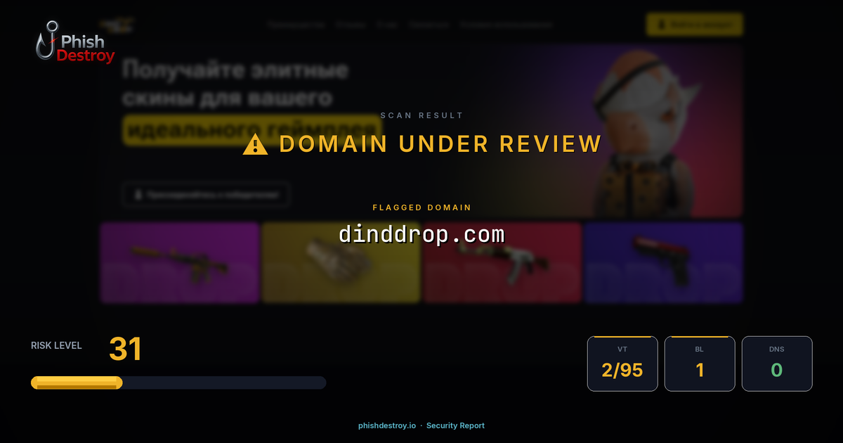 dinddrop.com phishing report — threat analysis by PhishDestroy