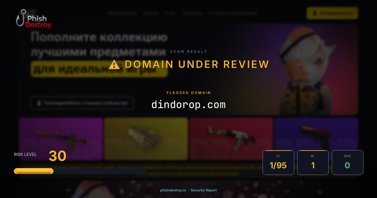 dindorop.com phishing report — threat analysis by PhishDestroy