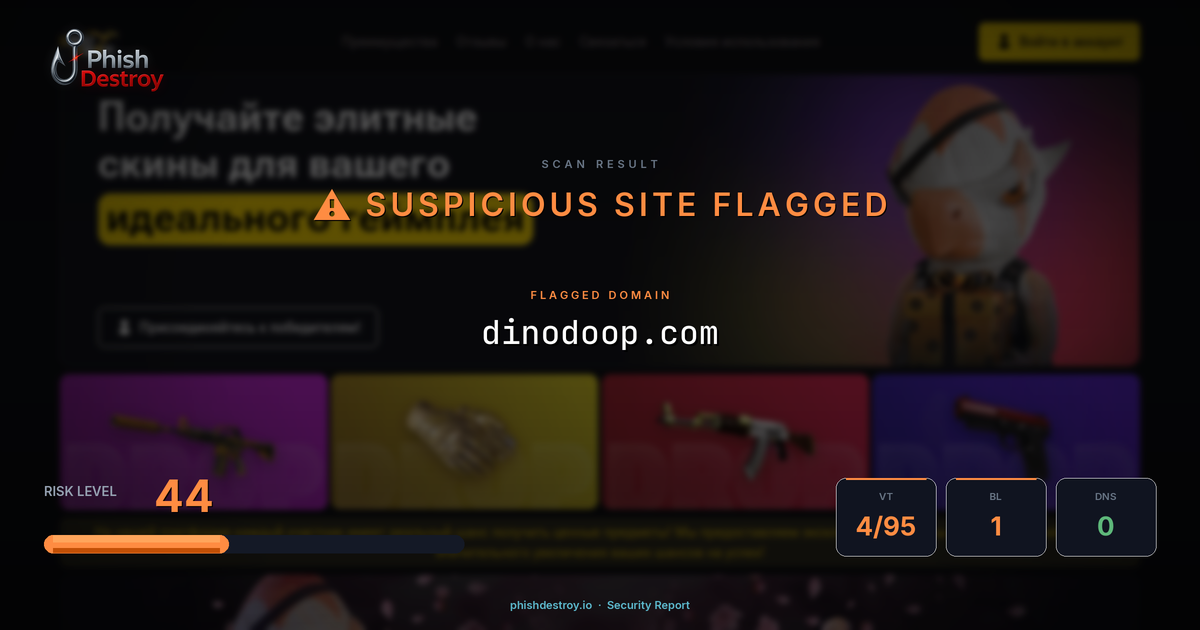 dinodoop.com phishing report — threat analysis by PhishDestroy