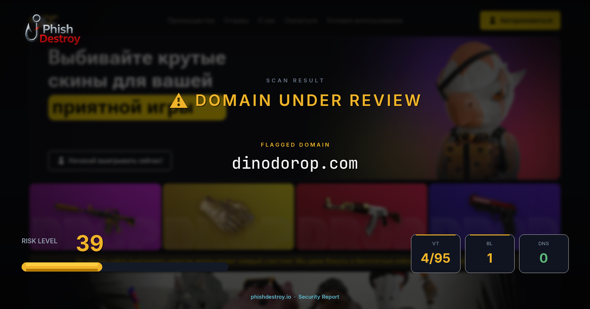 dinodorop.com phishing report — threat analysis by PhishDestroy