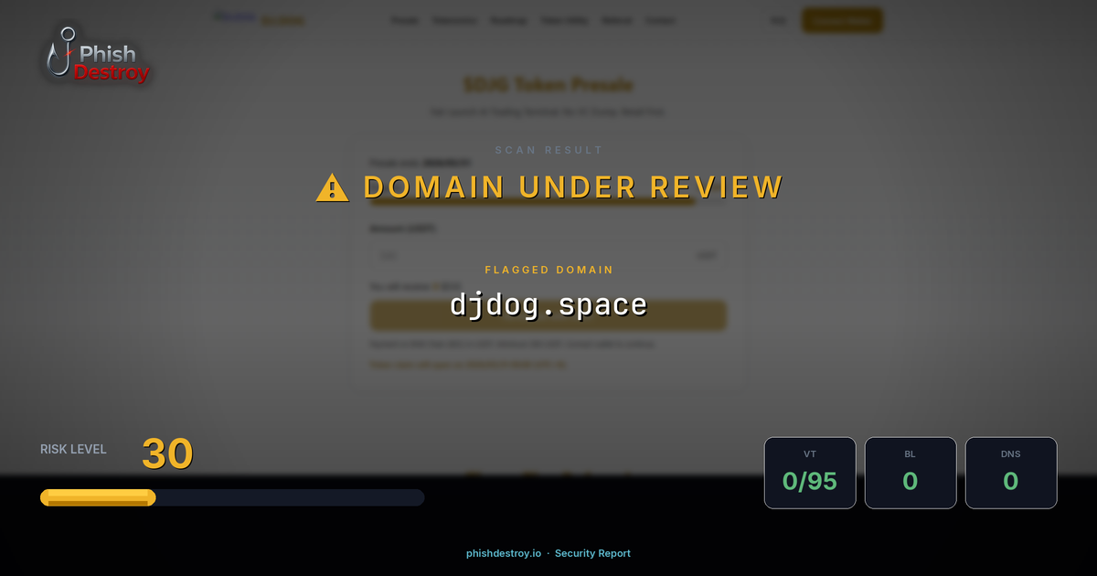 djdog.space phishing report — threat analysis by PhishDestroy