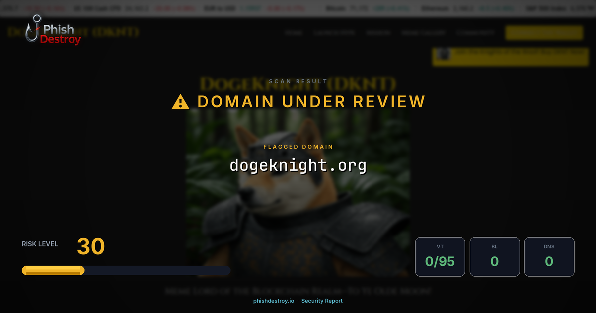 dogeknight.org phishing report — threat analysis by PhishDestroy