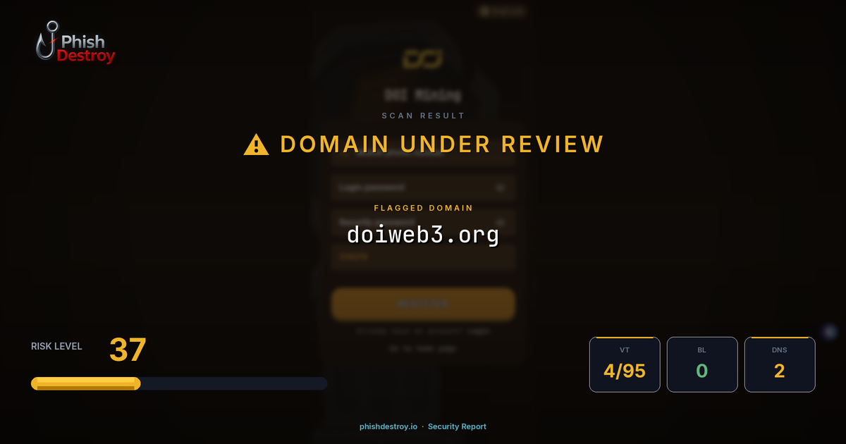 doiweb3.org phishing report — threat analysis by PhishDestroy