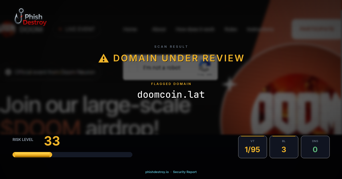 doomcoin.lat phishing report — threat analysis by PhishDestroy