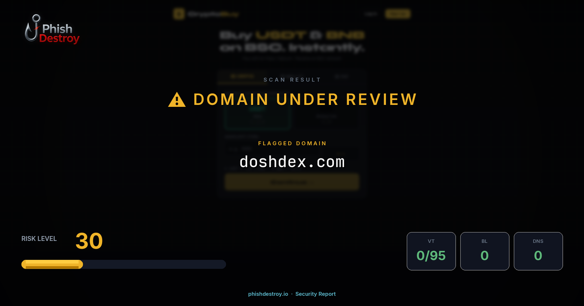 doshdex.com phishing report — threat analysis by PhishDestroy