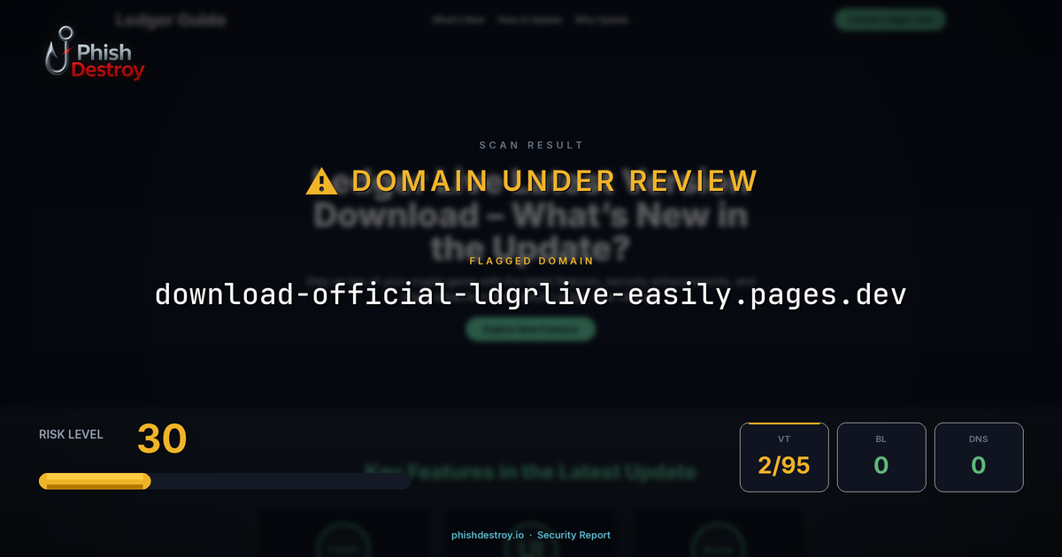 download-official-ldgrlive-easily.pages.dev phishing report — threat analysis by PhishDestroy