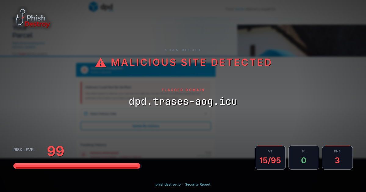 dpd.trases-aog.icu phishing report — threat analysis by PhishDestroy