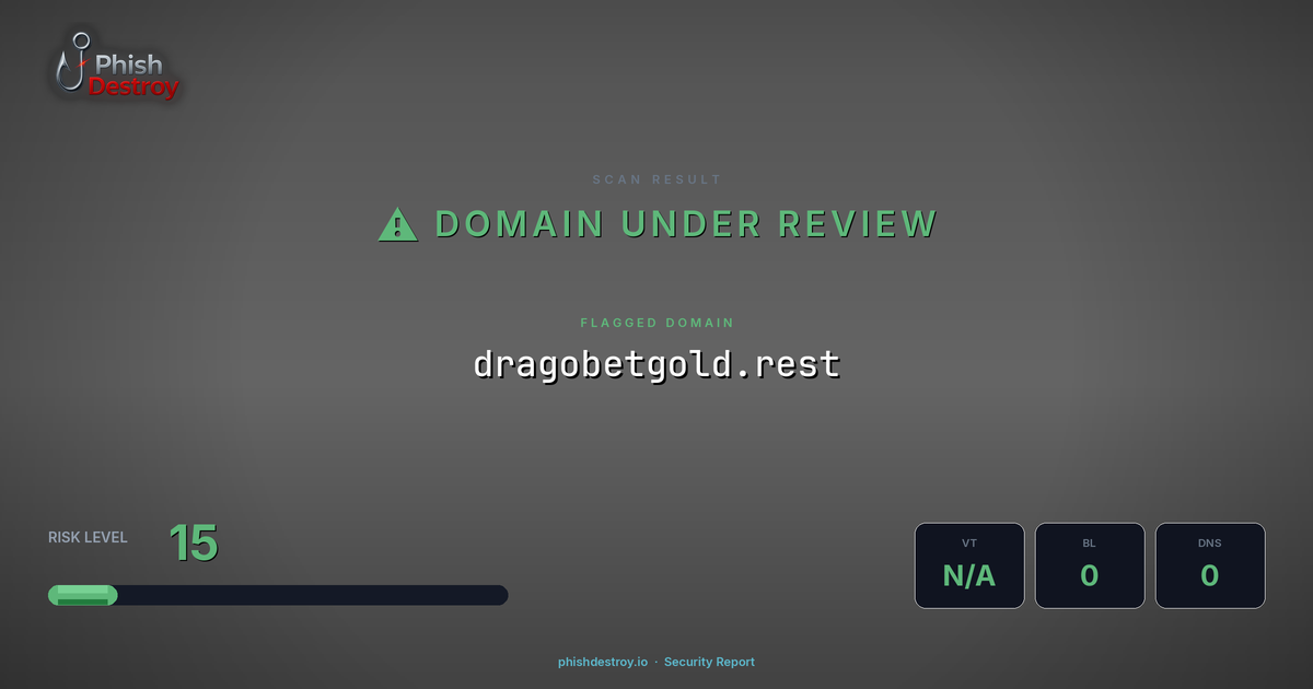 dragobetgold.rest phishing report — threat analysis by PhishDestroy