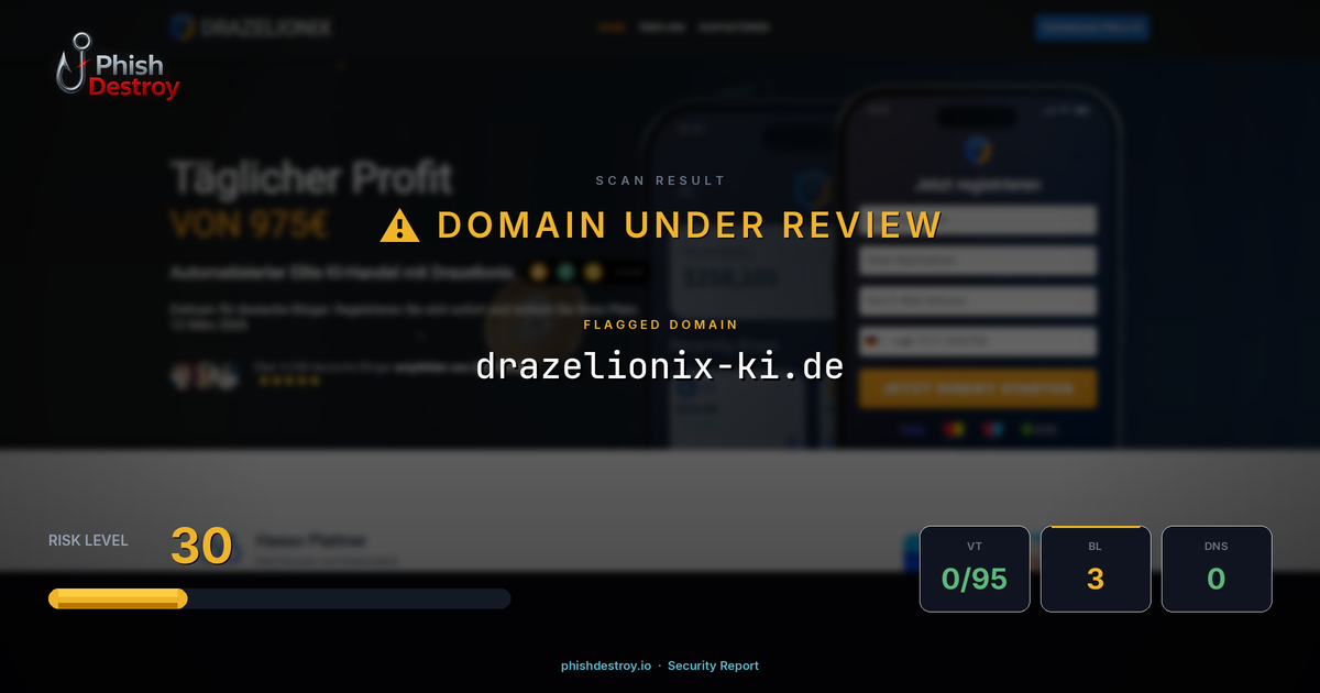 drazelionix-ki.de phishing report — threat analysis by PhishDestroy