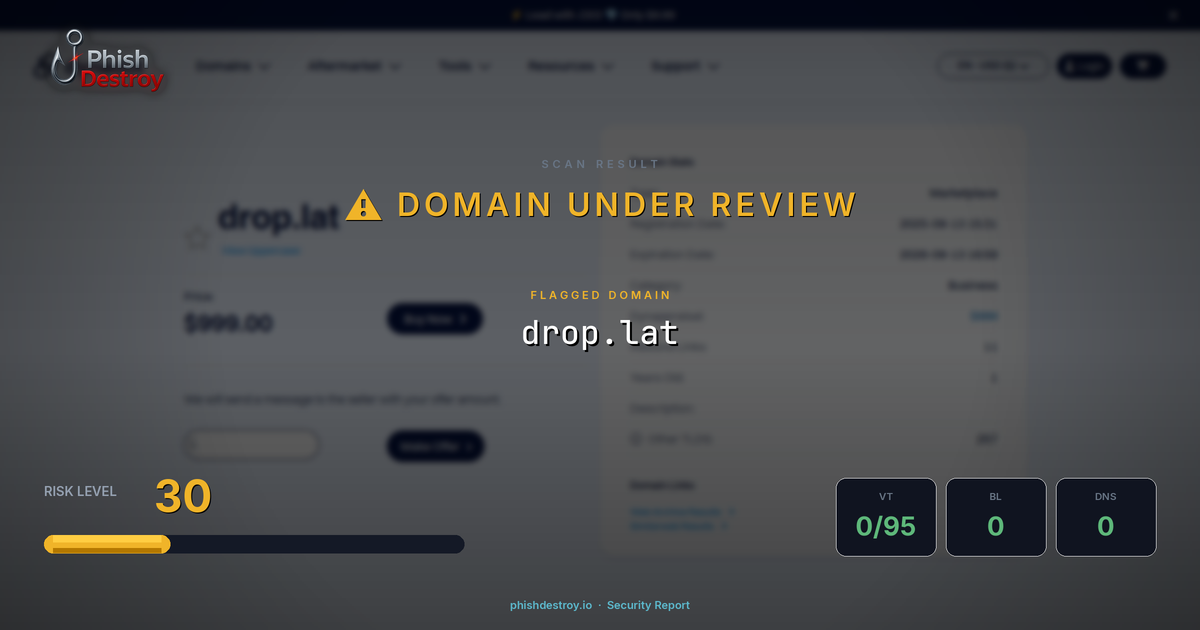 drop.lat phishing report — threat analysis by PhishDestroy