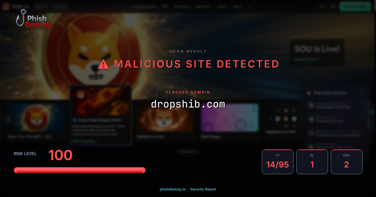 dropshib.com phishing report — threat analysis by PhishDestroy