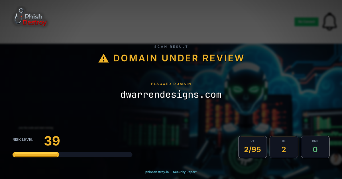 dwarrendesigns.com phishing report — threat analysis by PhishDestroy