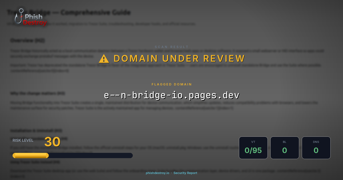 e--n-bridge-io.pages.dev phishing report — threat analysis by PhishDestroy