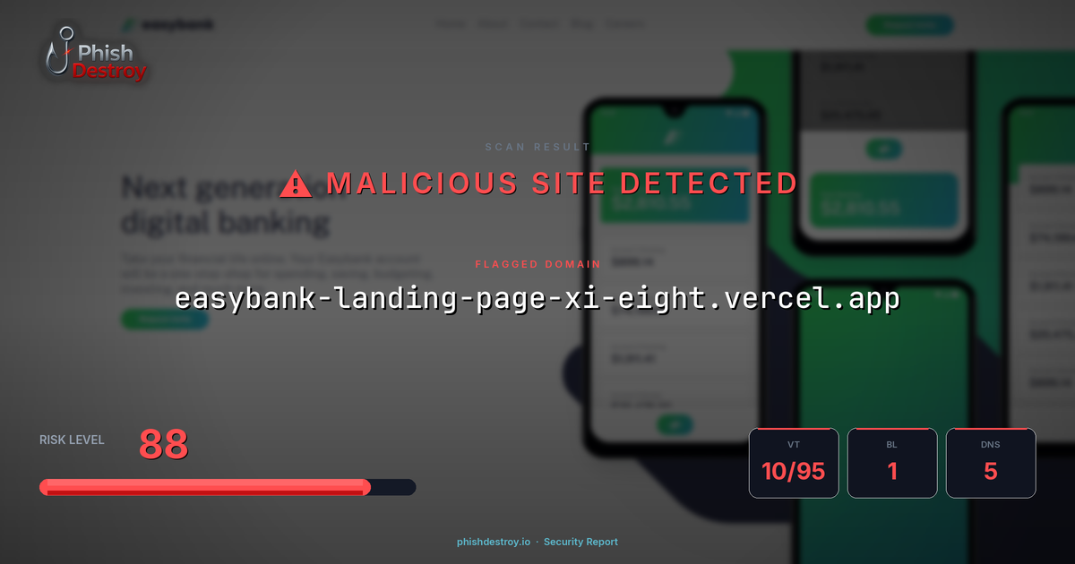 easybank-landing-page-xi-eight.vercel.app phishing report — threat analysis by PhishDestroy