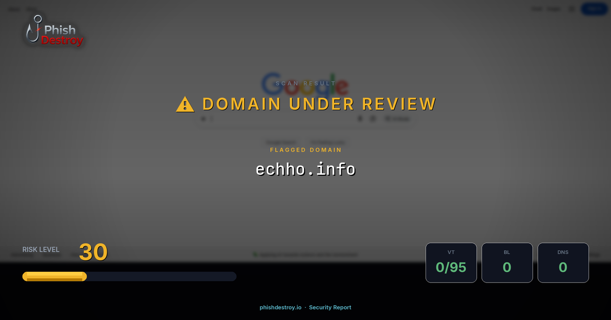 echho.info phishing report — threat analysis by PhishDestroy