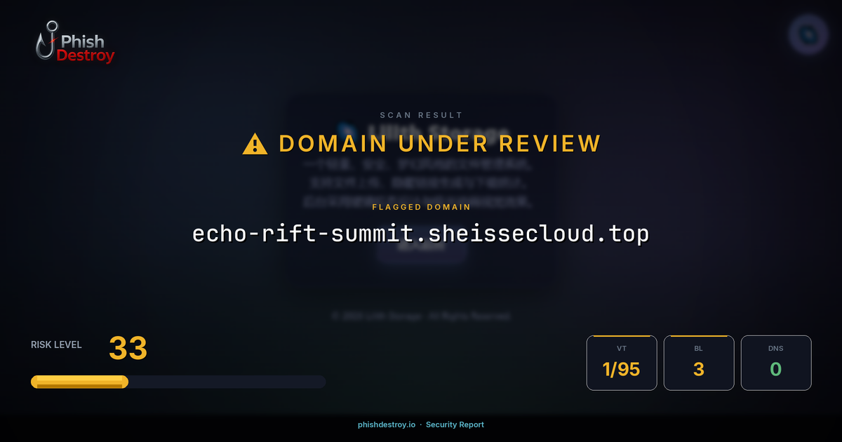 echo-rift-summit.sheissecloud.top phishing report — threat analysis by PhishDestroy