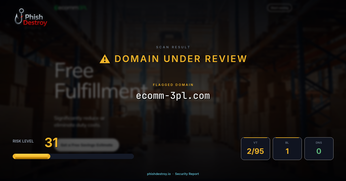ecomm-3pl.com phishing report — threat analysis by PhishDestroy