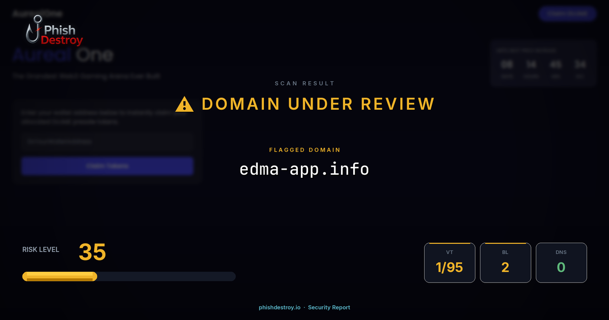 edma-app.info phishing report — threat analysis by PhishDestroy