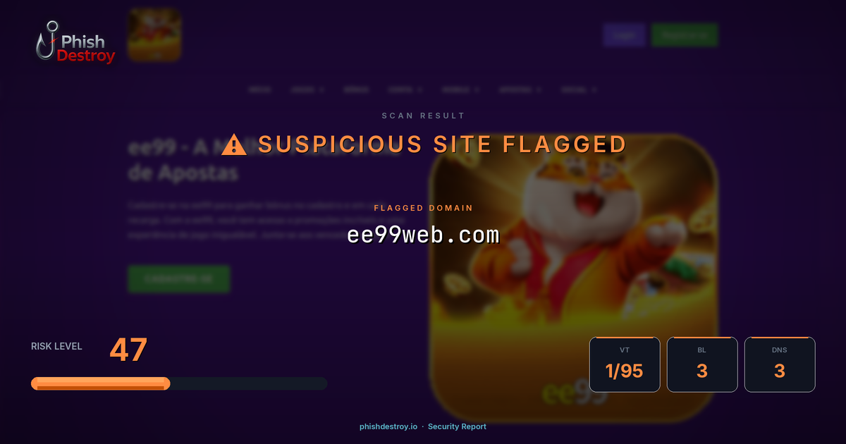 ee99web.com phishing report — threat analysis by PhishDestroy