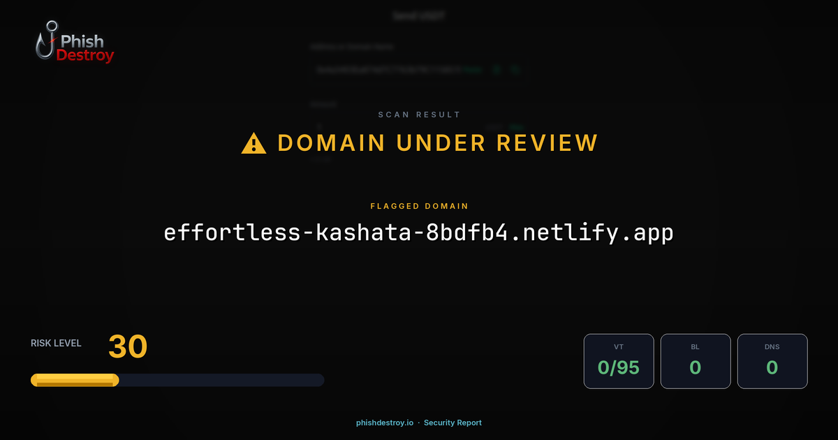 effortless-kashata-8bdfb4.netlify.app phishing report — threat analysis by PhishDestroy