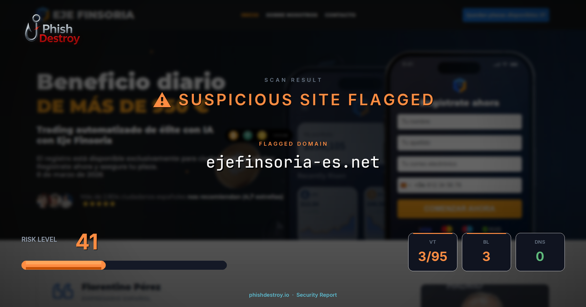 ejefinsoria-es.net phishing report — threat analysis by PhishDestroy