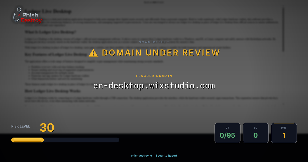 en-desktop.wixstudio.com phishing report — threat analysis by PhishDestroy