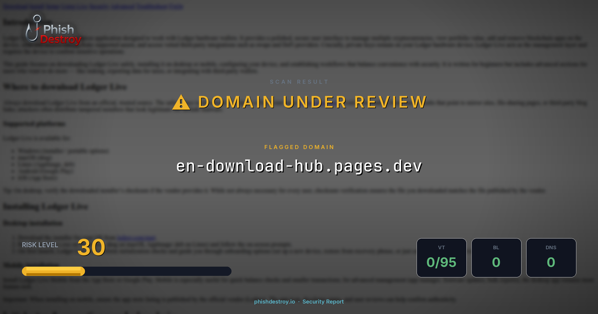 en-download-hub.pages.dev phishing report — threat analysis by PhishDestroy